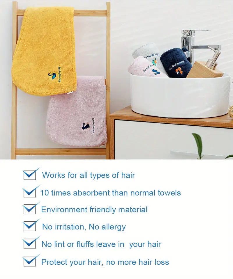 Super Soft Microfiber Hair Towel Turban for Women